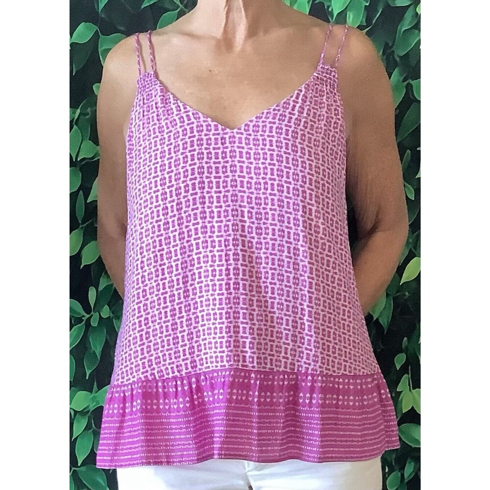 💜 GAP Purple & White Geometric Cami – Size 6 - Picture 3 of 5